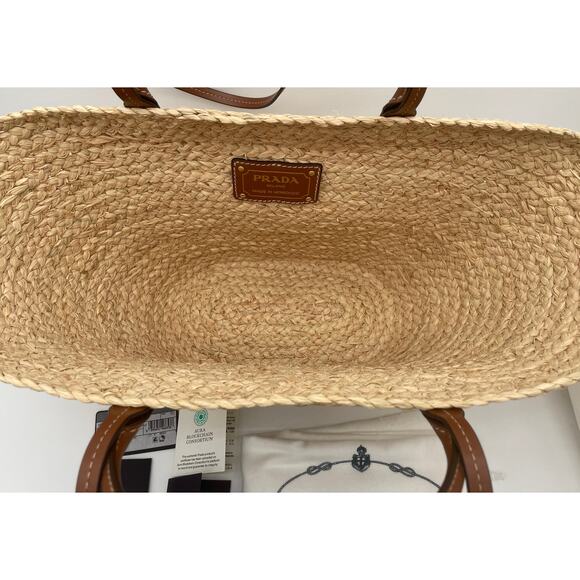 SOLD!❌❌BRAND NEW PRADA RAFFIA STRAW SUMMER SHOULDER TOTE BAG AUTHENTIC! - Picture 14 of 15